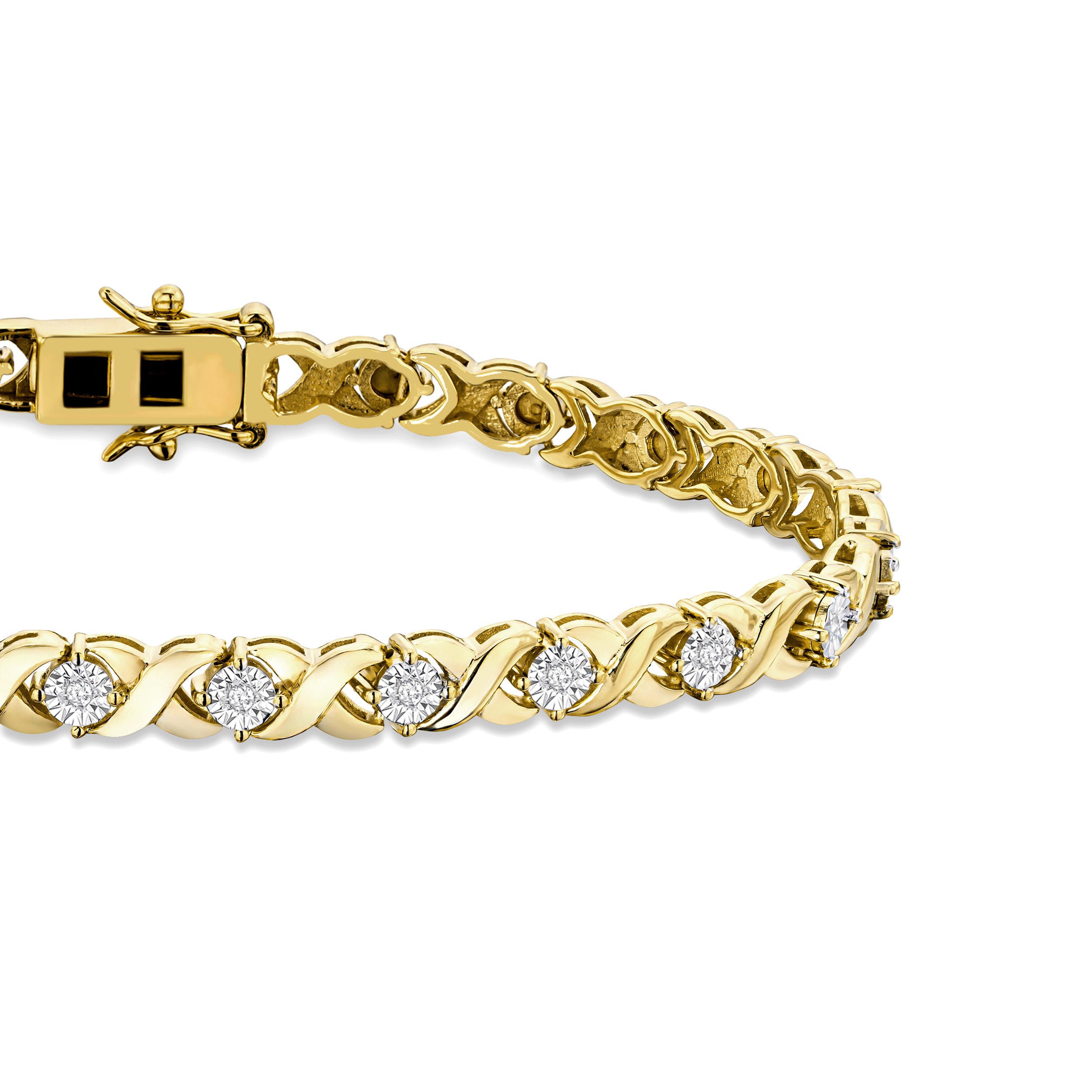 Diamond Kisses Bracelet With 0.05ct Set in 18K Gold Vermeil